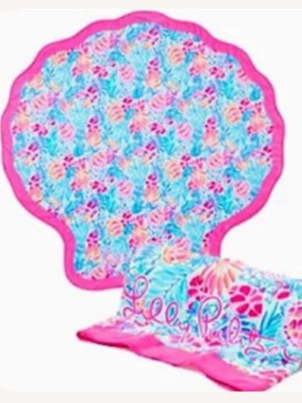 🌴Lilly Pulitzer Critter Beach Towel🐚 Shell Shape🐚Rainforest Retreat